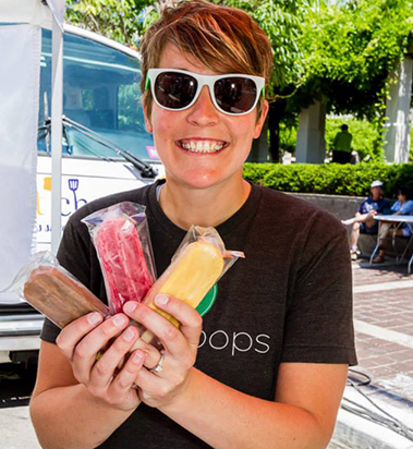 streetpops founder, sara bornick, with her frozen creations