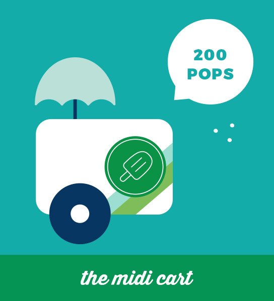 the midi cart with umbrella illustration – holds 200 ice pops