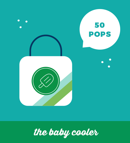 the baby cooler with handle illustration – holds 50 ice pops